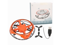 Mali brinquedo de Drone de Indução com Luz Led Integrada Quadricóptero Presente para Crianças Laranja