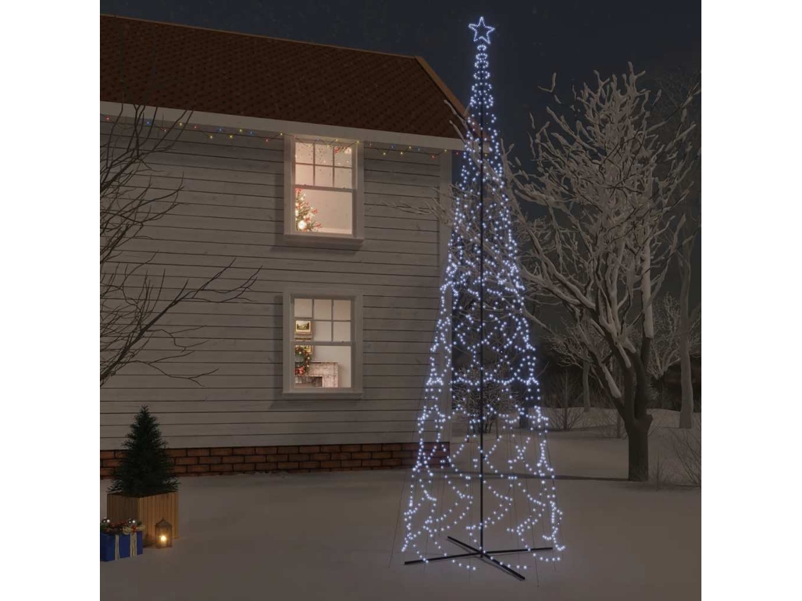 Vidaxl Árvore De Natal Em Cone 3000 Luzes Led 230x800 Cm Branco Frio