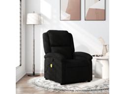 Vidaxl Poltrona De Massagem Reclinável Em Tecido Preto
