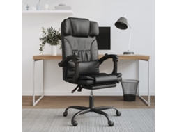 Vidaxl Cadeira De Escritório Reclinável Couro Artificial Preto