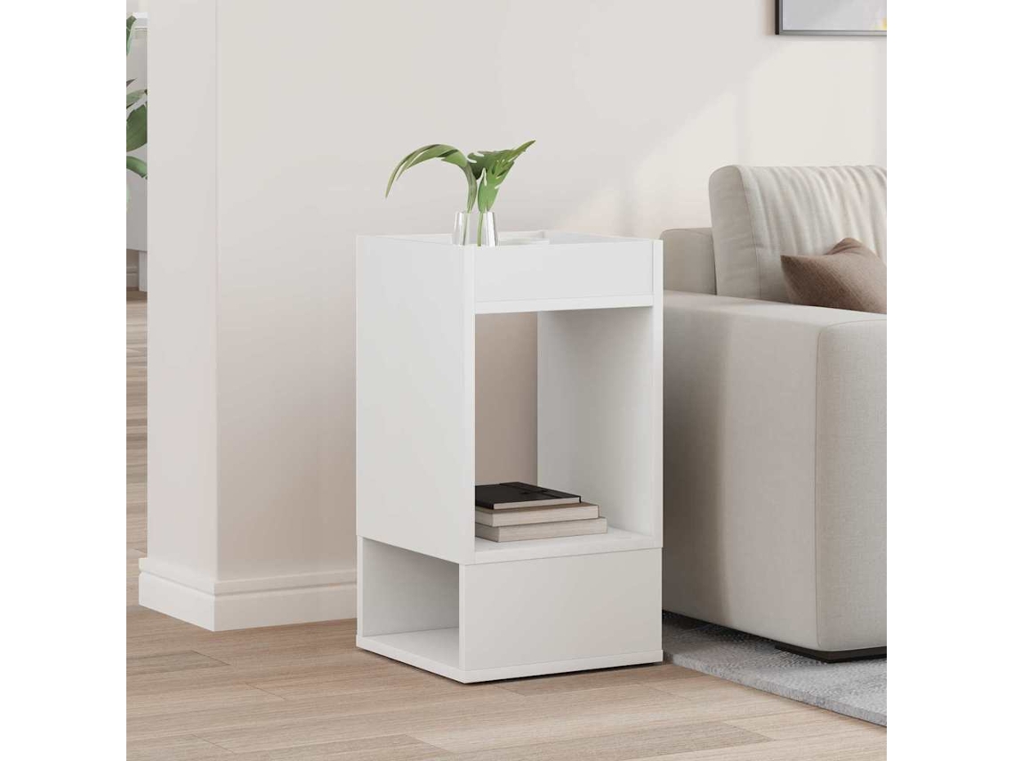 Vidaxl Mesa De Apoio Branco 30 X 30 X 56 Cm Derivados De Madeira
