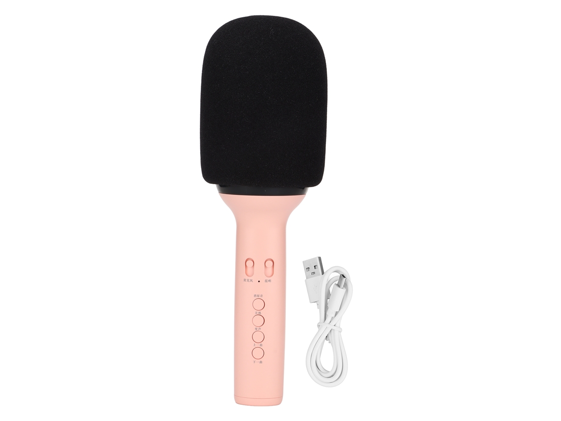 Microfone Bluetooth sem fio com bateria interna e alto-falante portátil EOOCOO
