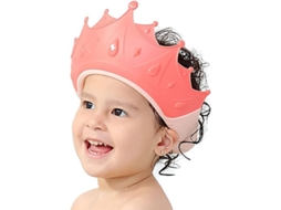 Gorra De Baño Para Bebé 2025 Ajustable De Silicona Protectora Para Ojos Y Oídos, Diseño De Corona Multiuso