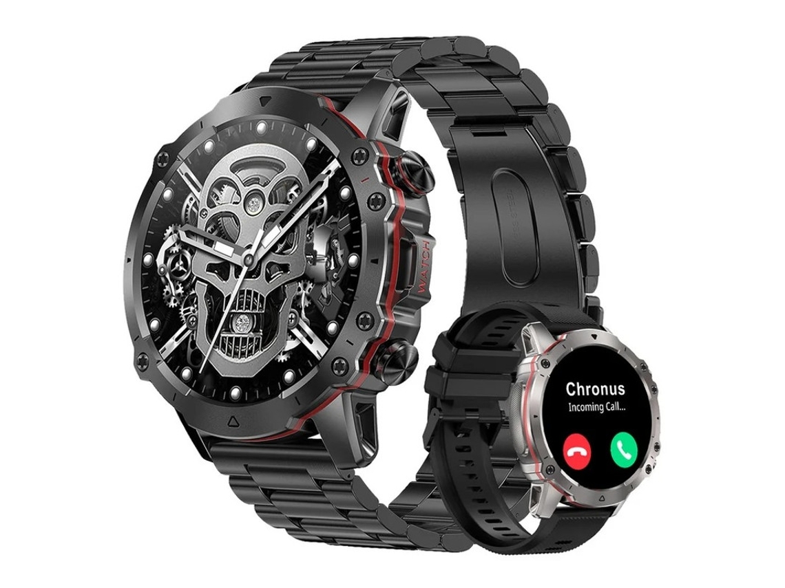 Smartwatch Bestvite Ak56 Masculino À Prova Dágua Bluetooth Chamada de Voz Preto