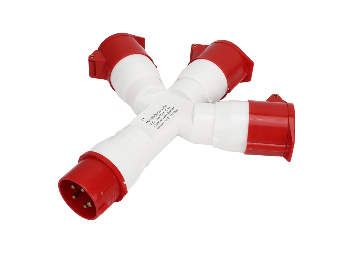 Enchufe Industrial De 5 Pines 380‑415v 3 Fases 16a Impermeable Con Caja Pa66 Conector De Aviación