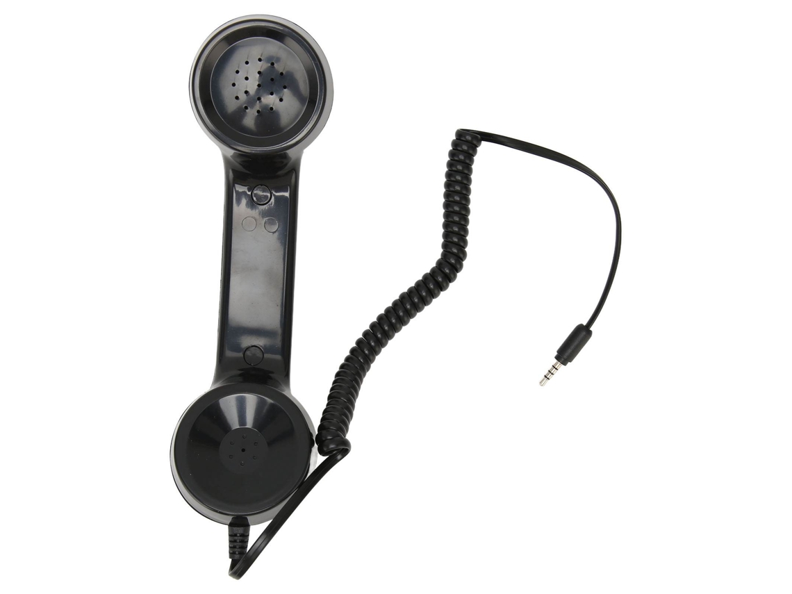 Handset Retro Antirradição Multifuncional Para Celulares E Computadores Preto