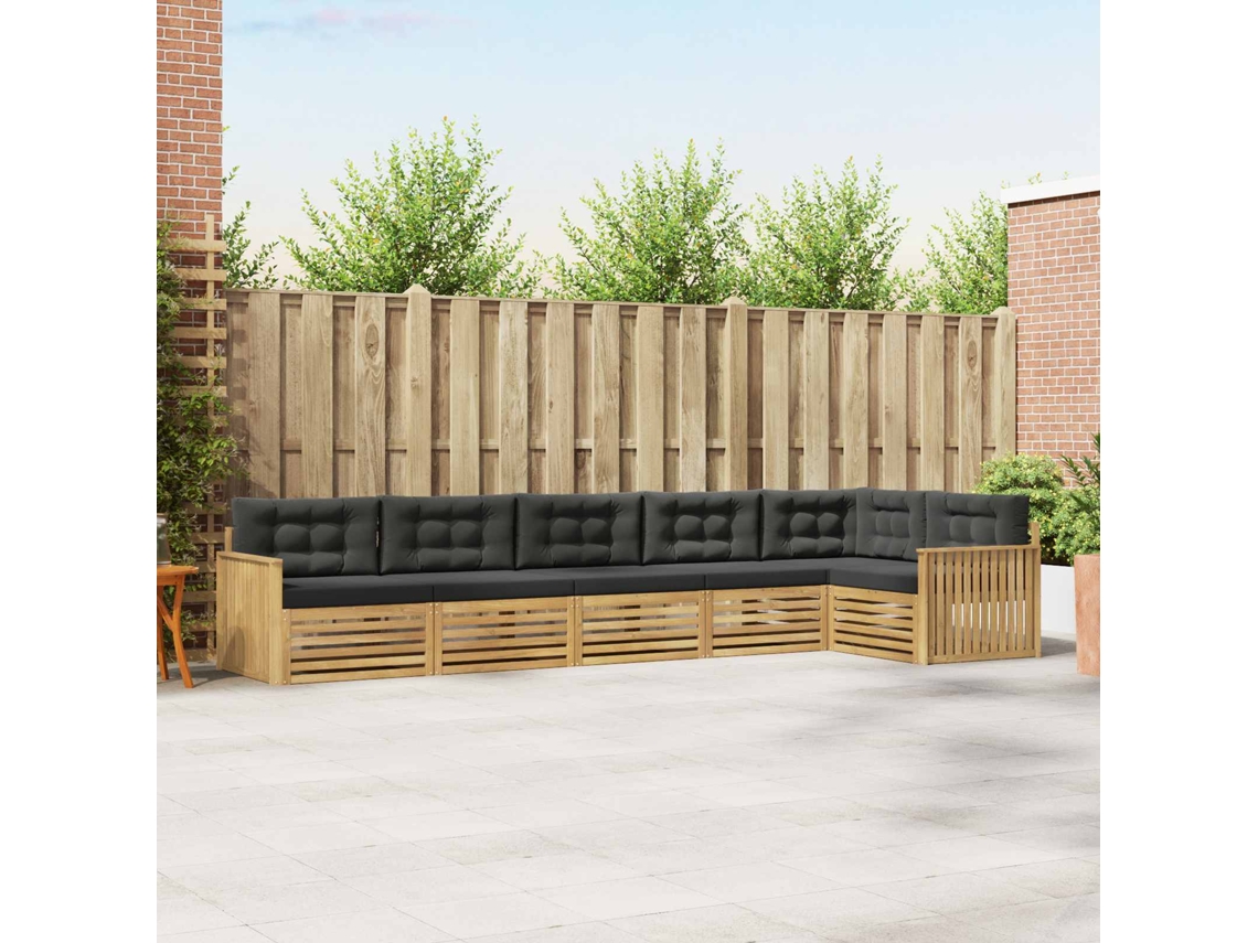 Vidaxl Conjunto De Sofás Para Exterior 6 Unid. Branco E Antracite
