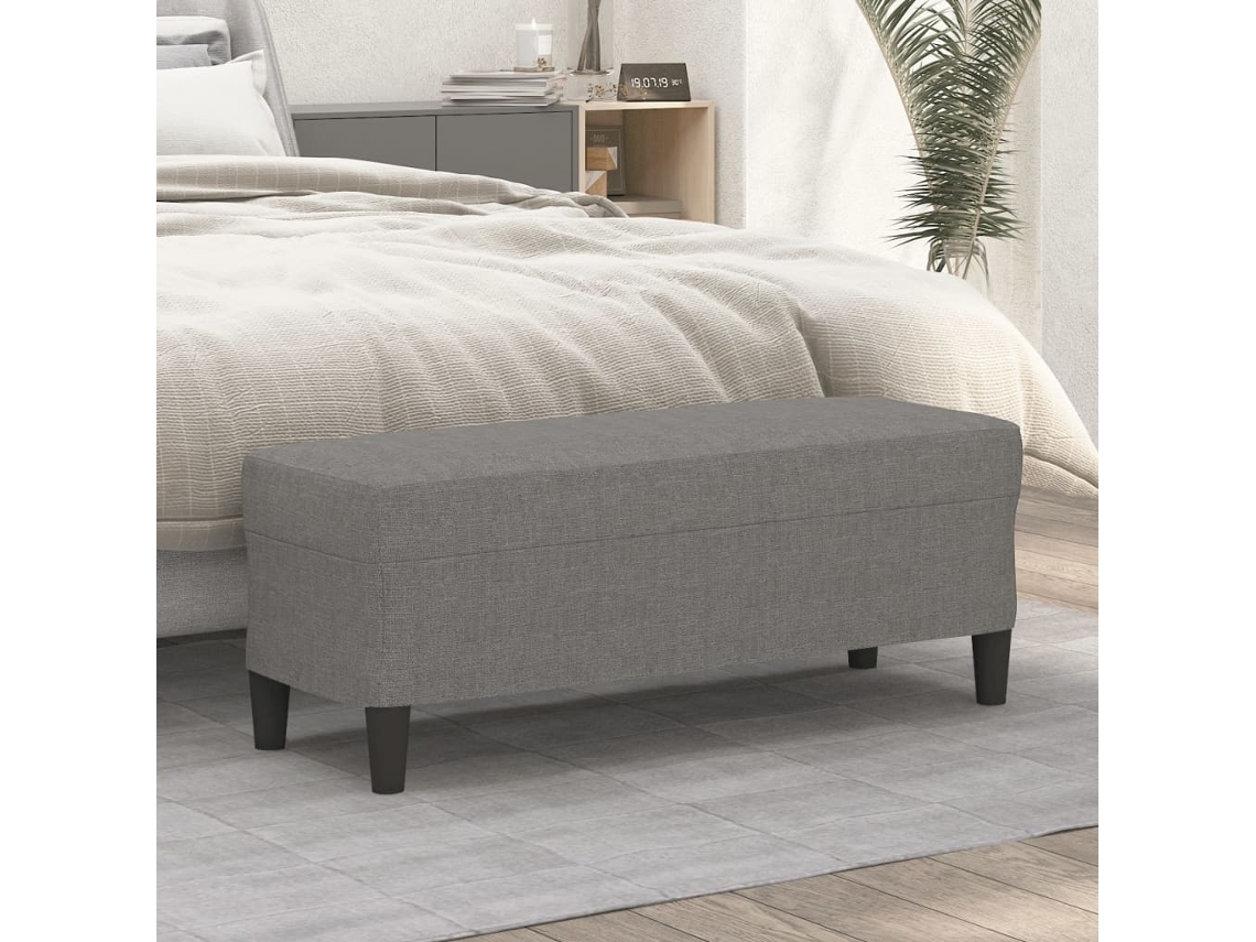 Vidaxl Banco 100x35x41 Cm Tecido Cinza-escuro