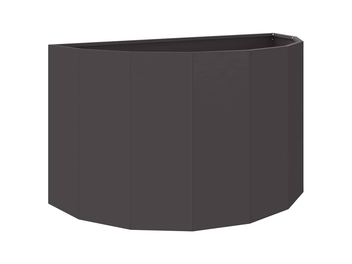 Conjunto 1 Vaso De Exterior Vidaxl Preto Aço (90 X 45 X 50 Cm)