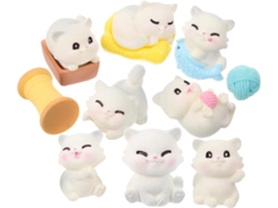 Kit de Miniaturas de Gatos em Resina. Decoração Fofa em Miniatura para Ambientes Internos. Versátil para Decorar Mesas CHABERLU