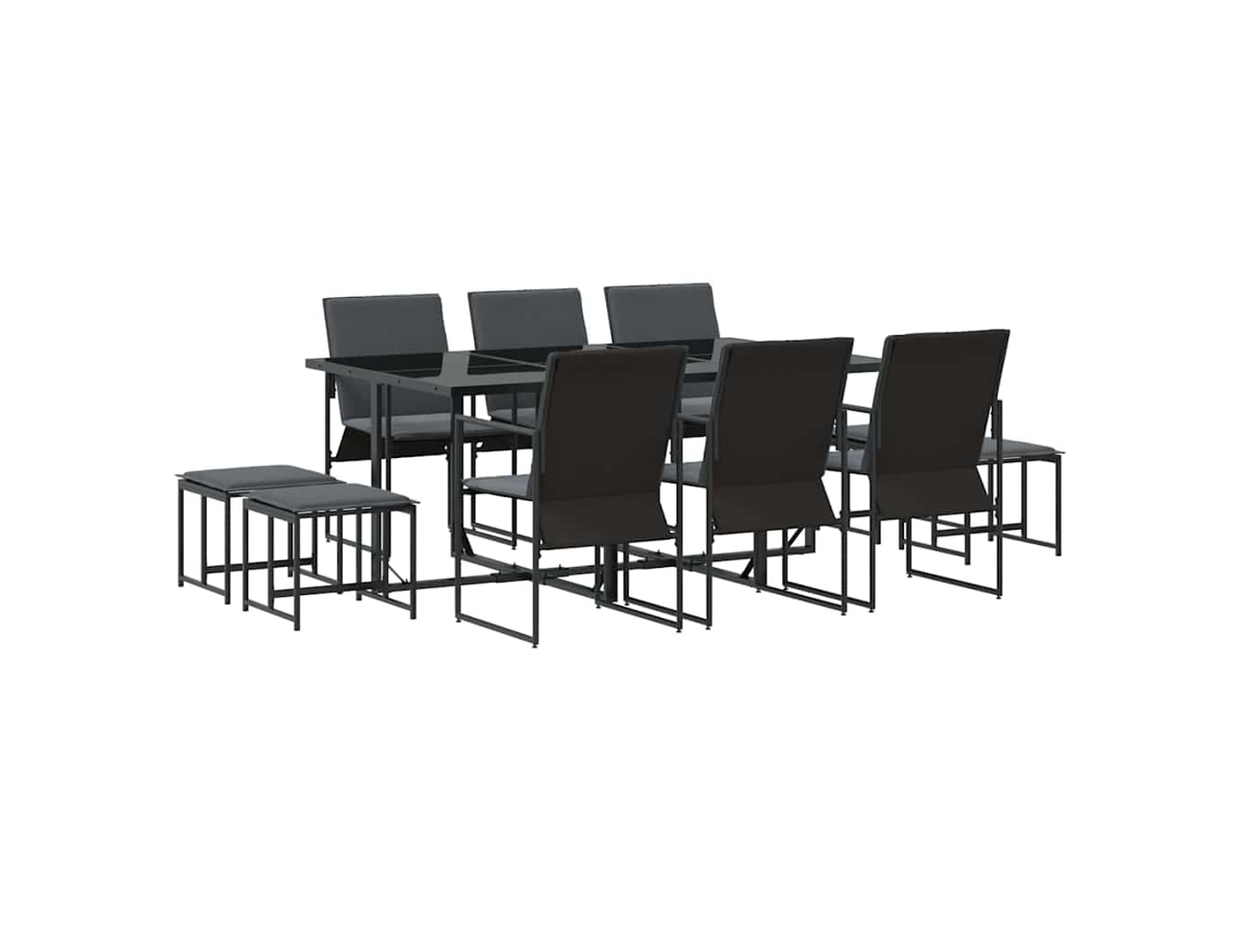 Maison Exclusive - Conjunto De Jantar Para Jardim 11 Pcs Preto Aço
