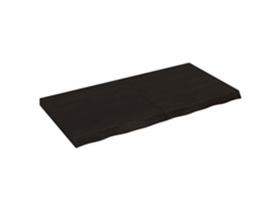 Vidaxl Tampo De Mesa 120x60x(2-6) Cm Carvalho Tratado Castanho-escuro