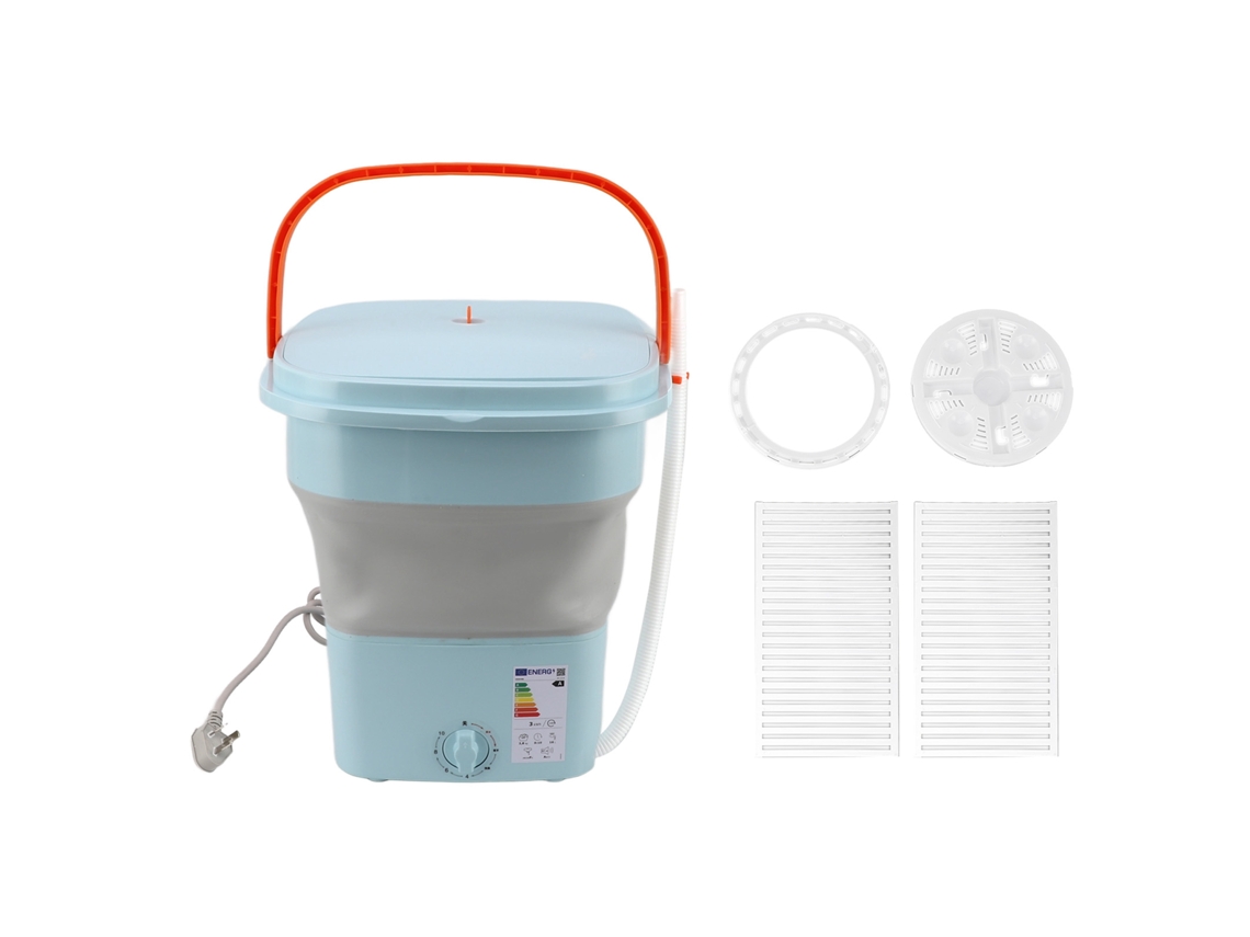 Máquina De Lavar Plegável Laxiscreed, 16l, Luz Azul Automática, Portátil Para Roupa Íntima E Pequenas Cargas