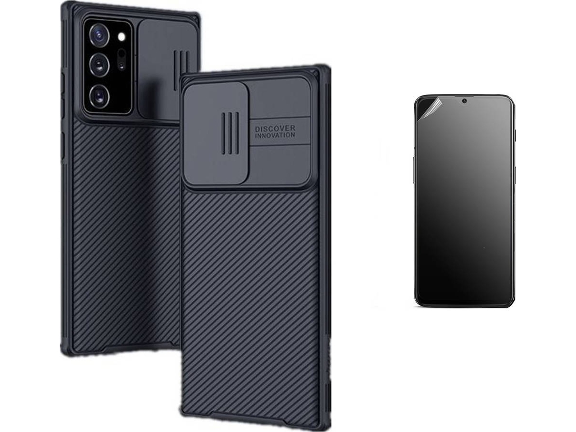Kit Capa e Película Samsung Note 20 Ultimatte Nillkin Camshield Preto
