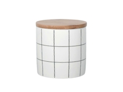 Lurelia Cereais Pot 1 Peça 950ml Em Cerâmica Branco, Com Vedação, Com Tampa, Com Pega, Para Cozinha, Foods, Lanches