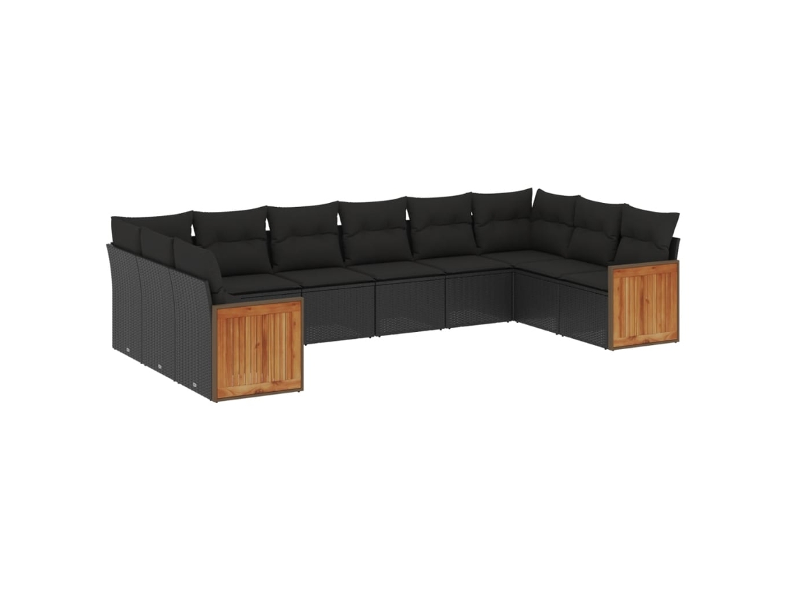 Garden Sofa Set, Garden Sofa Sets Vidaxl Preto Rattan / Vime (n/a)