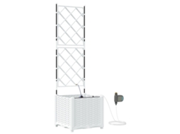 Conjunto 1 Vaso De Jardim Vidaxl Branco Polipropileno (40 X 40 X 142 Cm)