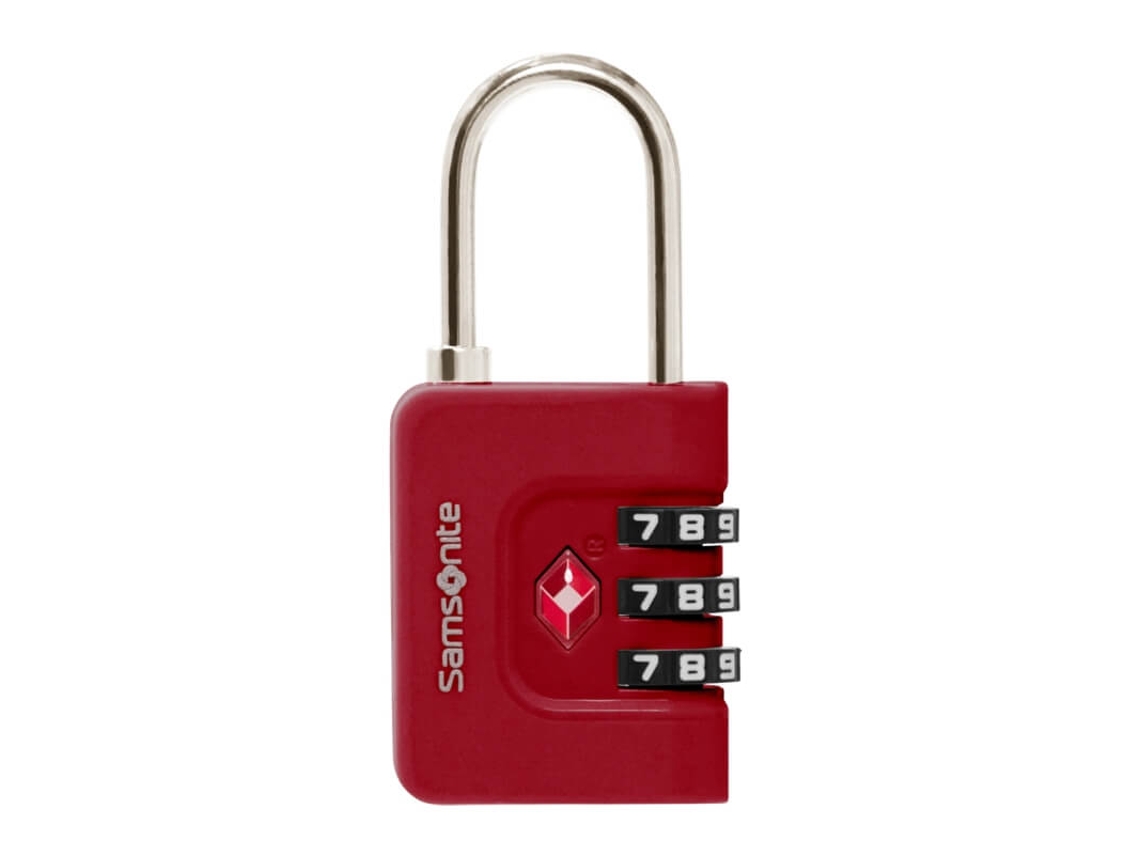 Cadeado C/ Código 3 Dígitos Tsa Ta Revolution Vermelho Samsonite