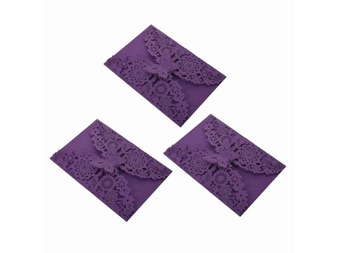 30pcs Convites Casamento Borboletas Gravadas Envelopes Românticos