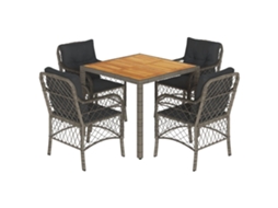 Garden Dining Set, Garden Dining Sets Vidaxl Cinzeto Rattan / Vime (mesa Com 90 Cm De Comprimento)