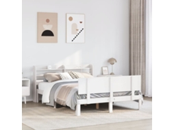 Estrutura De Cama C/ Cabeceira Sem Colchão 140x190 Cm Branco