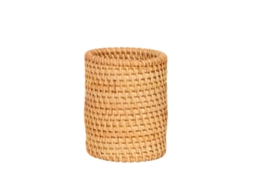 Porta Canetas E Pinceis De Maquiagem De Rattan Tecido À Mão, Organizador De Cozinha