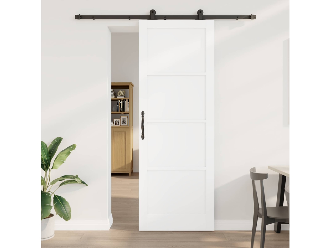 Vidaxl Porta Deslizante Branco E Preto 83 X 232 Cm