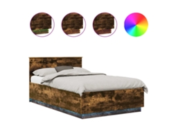 Estrutura de Cama com Cabeceira Carvalho Defumado 120x200cm MAISON EXCLUSIVE