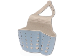 Suporte para esponja suspenso Rebe-Porta para pia de cozinha, organizador de esponjas para escova, sabonete e toalha, azul.