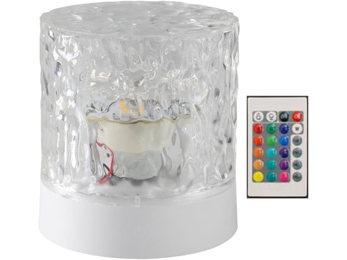 Luminária giratória com efeito de ondas, 16 núcleos e controle remoto para mesa de cabeceira, bar ou mesa de centro.