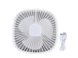 Ventilador Portátil Usb 4 Velocidades 3 Brilhos Branco com Gancho