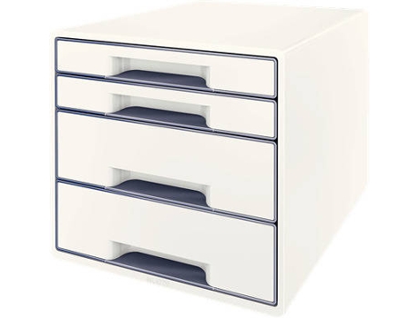 LEITZ - Arquivador  WOW Cube 4 Gavetas Branco (27 x 28.7 x 36.3 cm) Arquivador  WOW Cube 4 Gavetas Branco (27 x 28.7 x 36.3 cm)