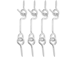 Lurrose Kit Com 4-fechos De Gancho E Olhal Em Aço Carbono Portas Janelas, Com Acabamento Sólido E Resistente Na Cor
