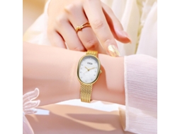 Lurelia Relógio Feminino, Detalhes Com Strass, Aço Inoxidável, Resistente À Água 30m, Prata