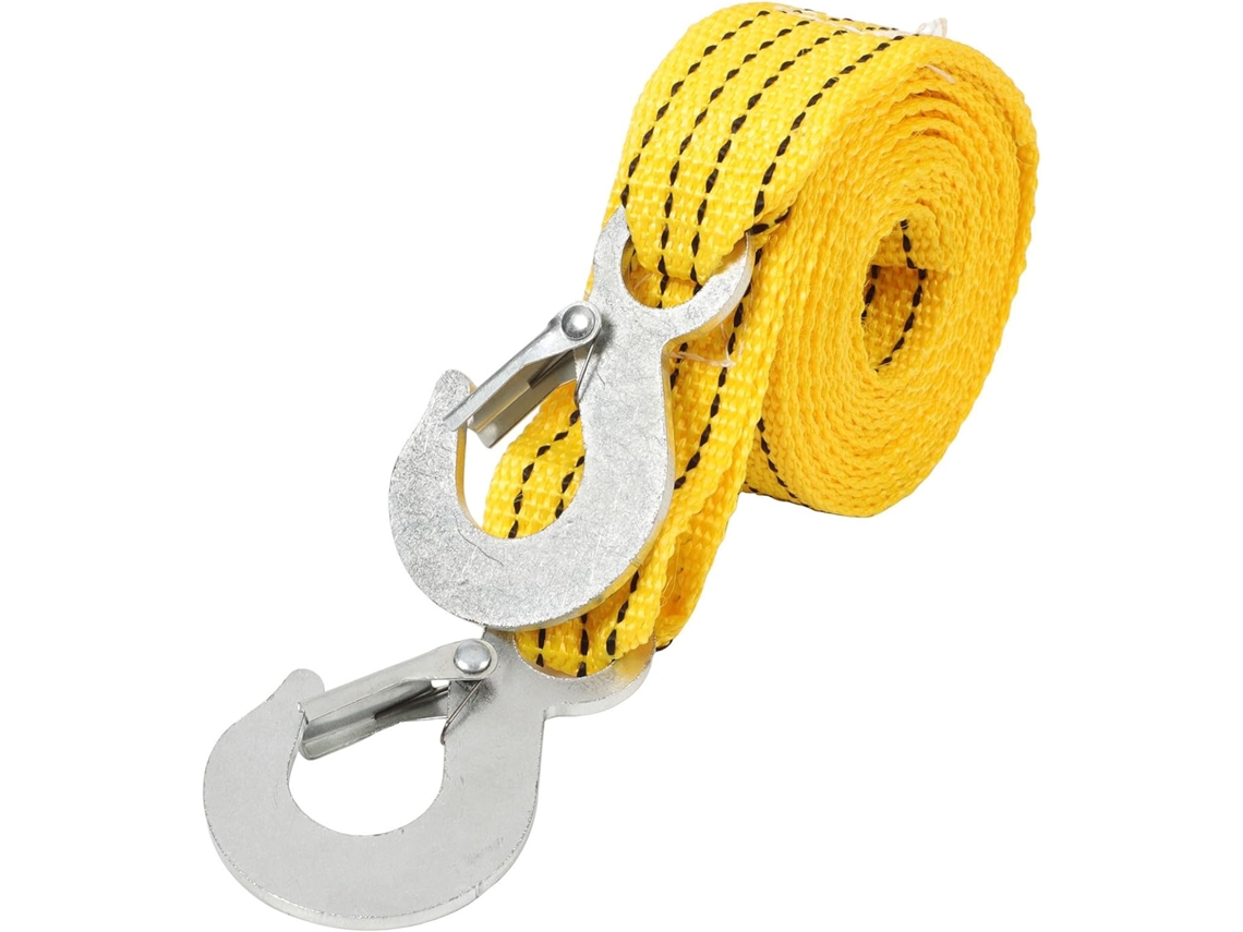 Corda De Guincho De Nylon Amarelo Reforçado Com Ganchos Em Formato De Águia, Espessura Dupla.