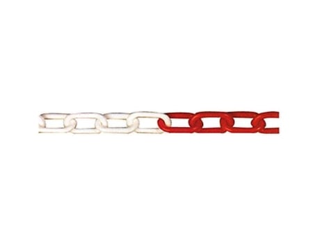 Cadena plastico 5mm. rojo-blanco