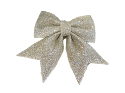 2/10pcs Laços De Natal Com Glitter Em Espuma Para Decoração De Árvore De Natal E Presentes 12*15cm 2 Unidades Champagne