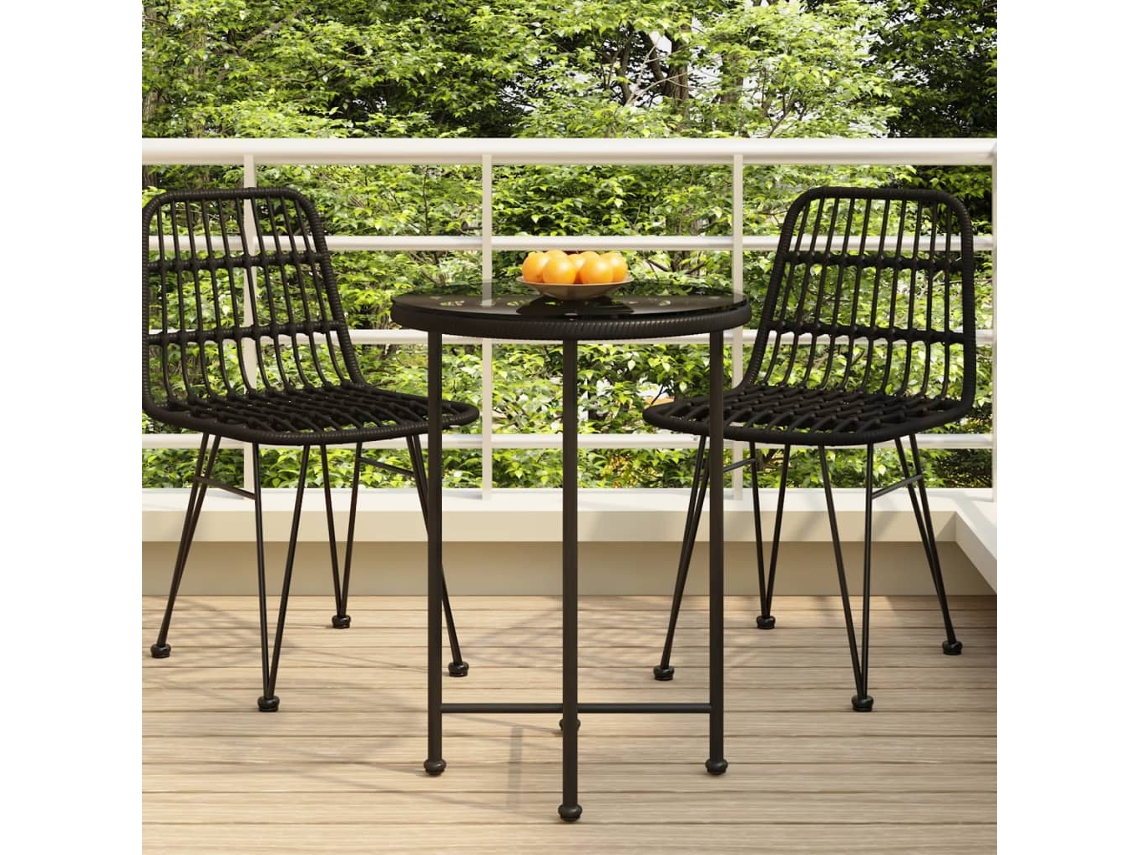 Vidaxl Mesa De Jantar Ø55 Cm   Vidro Temperado E Aço Preto