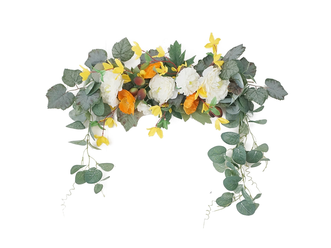 Laxiscreed Modelo C-01 - Coroa De Flores Para Porta, Decoração De Parede E Casa
