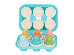 Mali 6pcs Brinquedo de Combinação de Formas em Ovo Educativo para Crianças com Caixa Df35