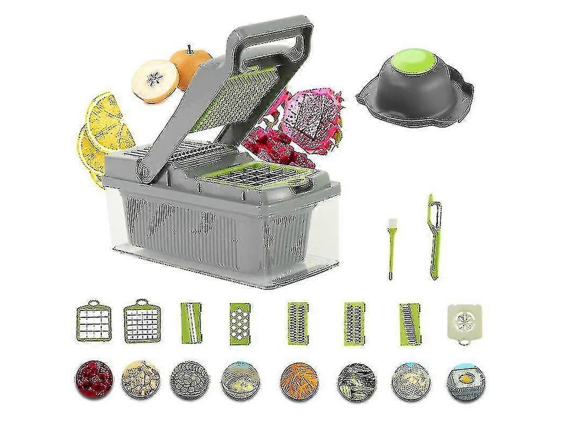 Cortador De Legumes 14 Em 1, Descascador De Salada E Frutas, Cortador Em Cubos, Picador, Cozinha, Reino Unido, Alta Qualidade Everley891