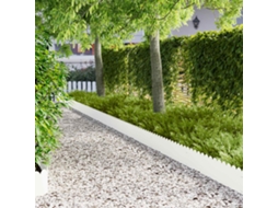 Vidaxl Acabamento Para Gramado 10 Unid. 103 X 25 Cm Aço Branco