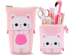 Estojo para Lápis, Telescópico, Vertical, Gato, Escolar, Meninas AQUAFORGE
