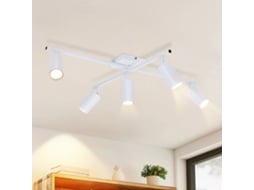 Plafon Branco Led Foco De Teto Gu10 5 Chamas Sala De Estar Moderna 330° Giratória Industrial Nettlife
