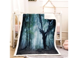 Manta com Estampa de Paisagem Flore em Microfibra 150x180cm