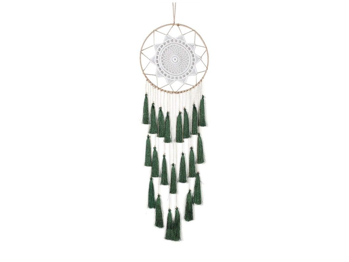 Arte de parede dream catcher, decoração de quarto, tema religioso, feito à mão verde | S/MARCA