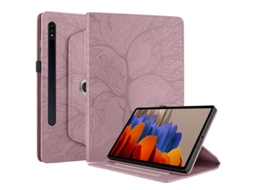 Capa De Pu Elástica Para Samsung Tab S8 Plus 12.4" 2022 Rosa-dourado Hexinyigjly