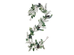 Guirlanda Artificial de Natal com Pinhas e Frutos Vermelhos Rattan 180cm | S/MARCA