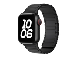 Pulseira Magnética de Silicone Halinuia para Apple Watch Series 1 11/ultra 1 3/se3 , Design Esportivo Respirável. (preto) (38 42 Mm)