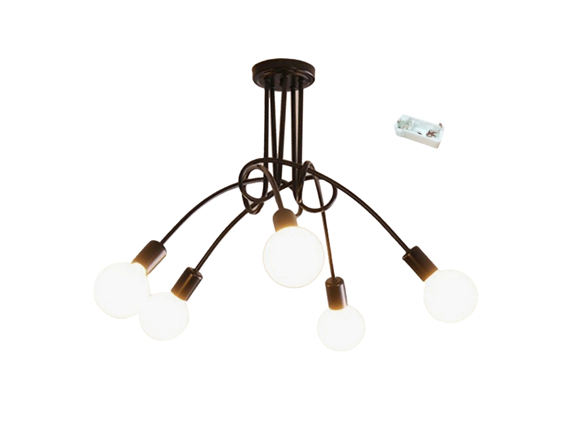 Luminário de Teto Moderno Lustre Ferro Forjado Industrial 3 Cores Luz 110v S/MARCA